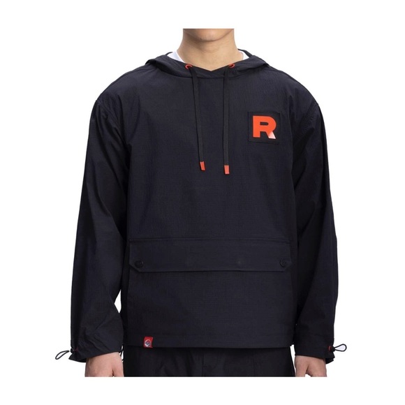 Men's Black pokemon center team rocket anorak pullover L - Picture 1 of 7